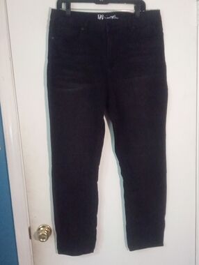 Dg2 Diane Gilman Black High-Rise Slim Jeans Az 12 New NWOT 28" Inseam